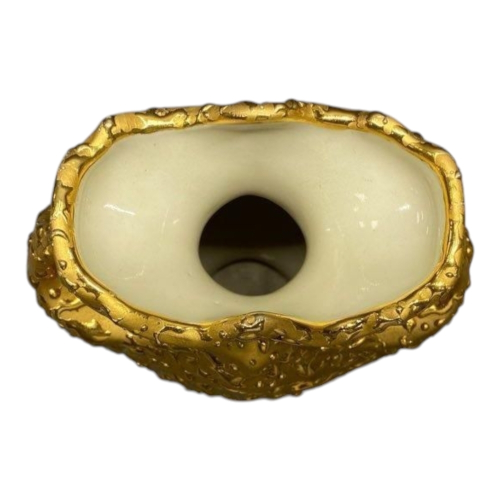 MCM Art Nouveau 22kt Gold Weeping Porcelain Vase Made in the USA Vintage - Picture 5 of 6